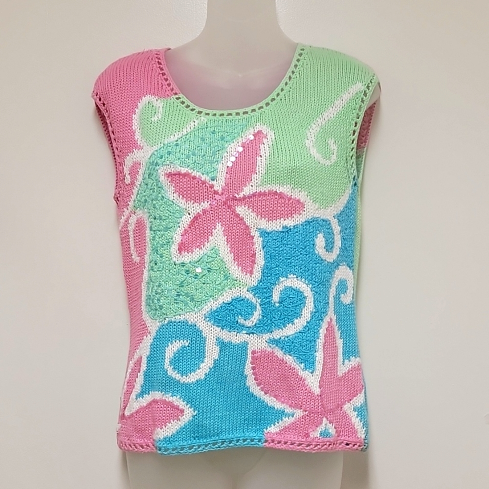 VTG  | Sigrid Olsen | La Bellina Sequin Embellished Sweater Vest